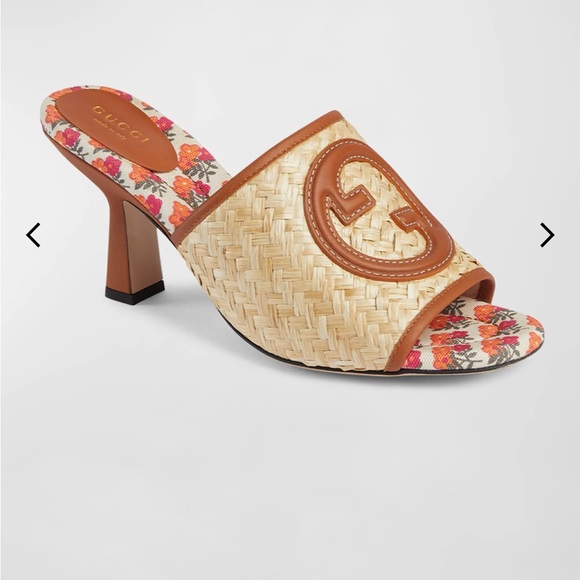 Gucci Mabel raffia slide sandals - Picture 1 of 9